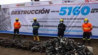 Chimbote: destruyen más de 5 mil armas de fuego y con el metal fundido construirán un gimnasio en San Juan de Lurigancho
