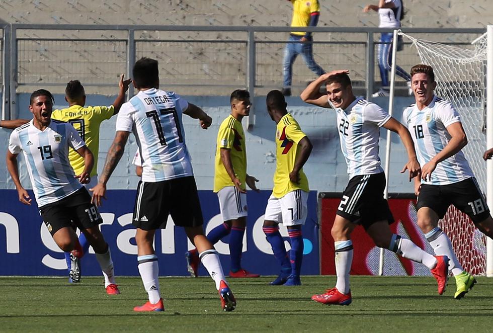 Argentina vence a Colombia 1-0 y respira en fase final del Sudamericano Sub 20. (EFE)