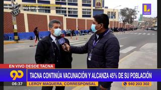 Vacunación en Tacna alcanza un 45% de su población