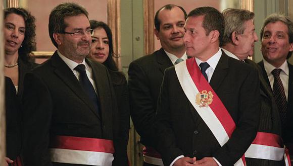 Humala cuando nombró premier a Jiménez en reemplazo de Óscar Valdés, el 22 de julio de 2012. (USI)