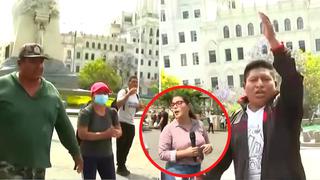 Plaza San Martín: Manifestantes insultan y amenazan a periodista durante enlace en vivo