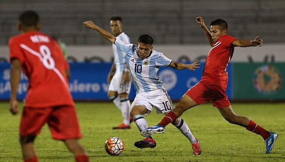 Perú igualó 1-1 con Argentina por el Sudamericano Sub 20. (@SeleccionPeru)