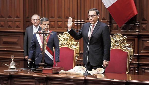 Sucesión. Martín Vizcarra se convirtió ayer en el 61 mandatario del Perú, al suceder en el cargo al renunciante Pedro Pablo Kuczynski. (CésarCampos/Perú21)