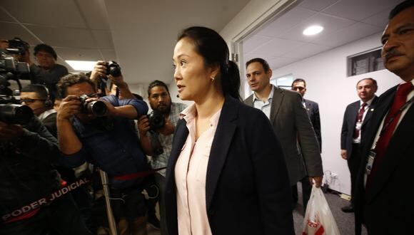 Keiko Fujimori llegó a la audiencia de pedido de prisión preventiva en su contra.