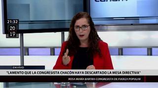Rosa Bartra: "De ninguna manera yo sería presidenta del Congreso antes que Cecilia Chacón"