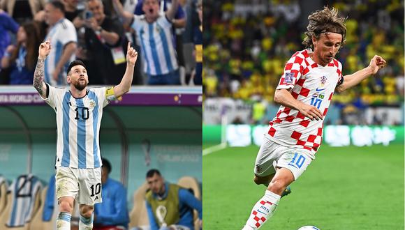 Lionel Messi y Luka Modric, los cerebros de la selección de Argentina y la selección de Croacia se enfrentan este martes a las 2:00 pm por su pase a la final del Mundial. (Composición fotográfica)