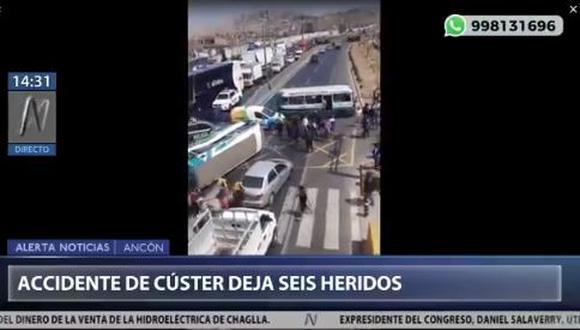 Accidente en Ancón dejó 6 heridos, entre ellas una escolas. | Captura/Canal N