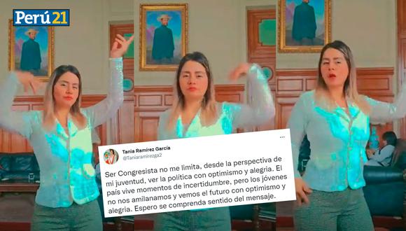 Congresista Tania Ramírez excusa así su video en Tiktok grabado en sede del Parlamento.
