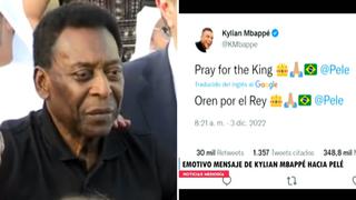 FIFA y Kylian Mbappé envían mensajes de aliento a Pelé