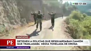 Intervienen a cuatro policías que resguardaban camión con droga en Ayacucho