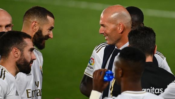 Zidane se mostró satisfecho por el camino que transita Real Madrid en LaLiga. "Entramos en el tramo final donde se juega todo", afirmó. (Foto: AFP)