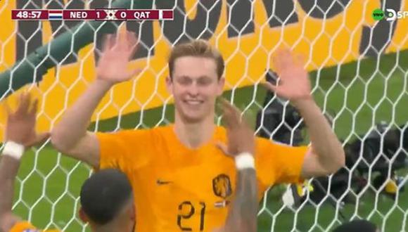 Gol de De Jong para el 2-0 de Países Bajos vs. Qatar en la Copa del Mundo. (Foto: DirecTV Sports)