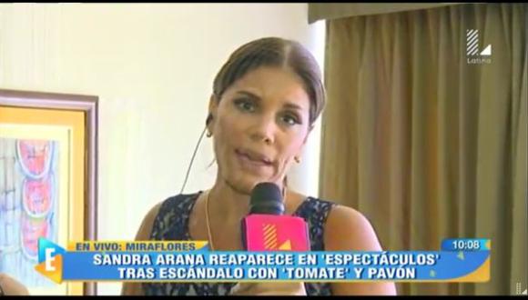 Sandra Arana renunció a ‘Espectáculos’ durante un enlace en vivo. (Captura de TV)