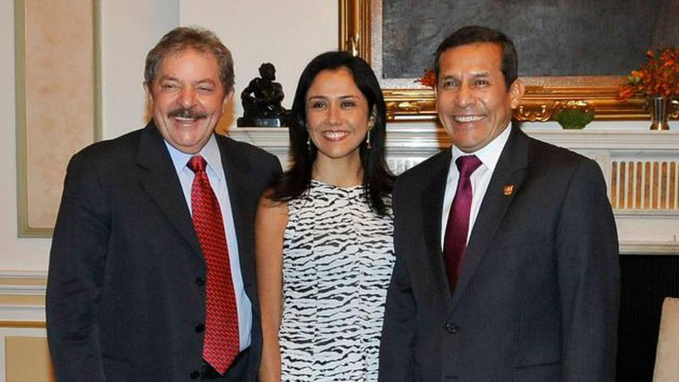 Lula da Silva junto a Nadine Heredia y Ollanta Humala durante una de sus visitas al Perú en el 2013. (Difusión)