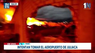 Vándalos queman módulos del aeropuerto de Juliaca
