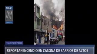 Incendio consume vivienda de material noble en Barrios Altos [VIDEO]