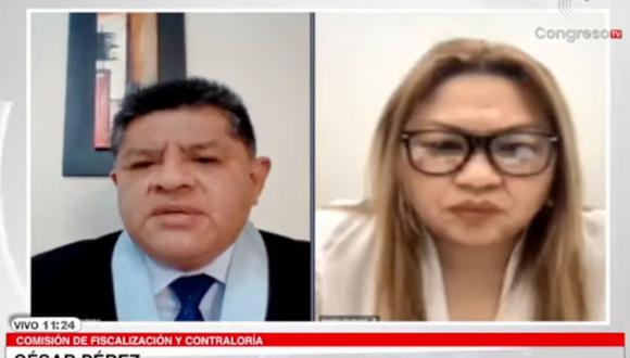 Karelim López se presentó ante la Comisión de Fiscalización, pero no respondió las preguntas de los parlamentarios. (Foto: Captura Congreso TV)