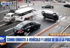 Vehículo sufre volcadura tras ser impactado por combi a gran velocidad en el Cercado de Lima [VIDEO]