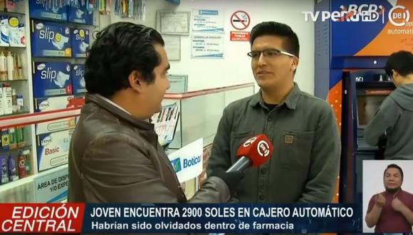 Óscar Corpus Romero contó a TV Perú Noticias que encontró el dinero cuando salió de su casa para retirar dinero en el cajero e irse a almorzar.