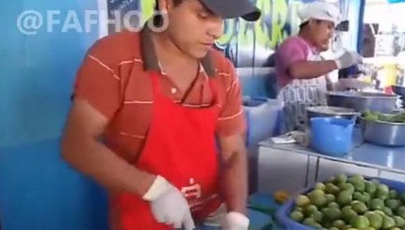 Hombre que corta limones con velocidad de ninja causa furor en Facebook. (Captura de video)
