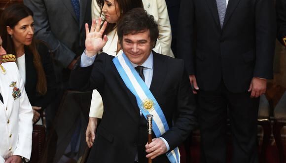 Javier Milei juró como presidente de Argentina. (Foto: ALEJANDRO PAGNI / AFP)