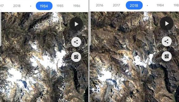 La plataforma Google Earth Timelapse muestra el cambio del tiempo en la Tierra en los últimos 35 años. (Foto: Google)
