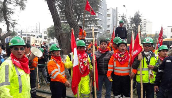 La Federación Nacional de Trabajadores Minero, Metalúrgicos y Siderúrgicos del Perú (Fntmmsp) suspendió su huelga nacional indefinida. (Foto: Lino Chipana/GEC)