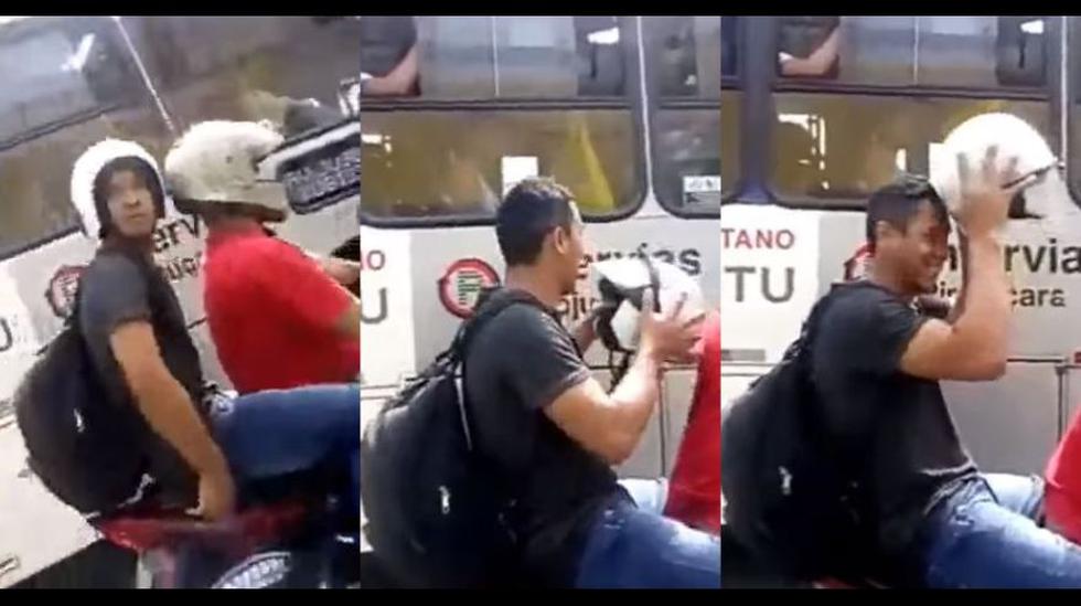 En Brasil, dos hombres vivieron un hecho divertido mientras paseaban en una moto. El video en Facebook se convirtió en viral despertando las risas entre los usuarios. (Foto: captura)