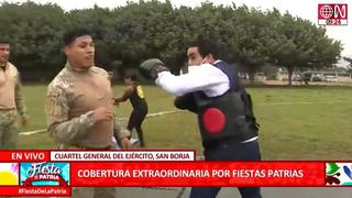 Oficial derriba a reportero que lo retó a una pelea de box en la Parada Militar | VIDEO