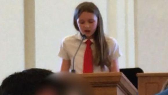 Savannah, la niña de 12 años que reveló ante su iglesia mormona que es lesbiana. (CNN)