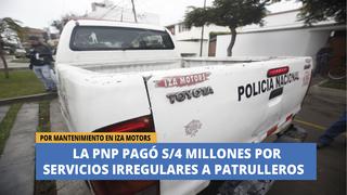 PNP pagó más de S/4 millones por servicios irregulares de reparación y mantenimiento a patrulleros