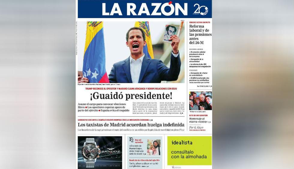 La crisis de Venezuela en las principales portadas del mundo. (Foto: La Razón - España)