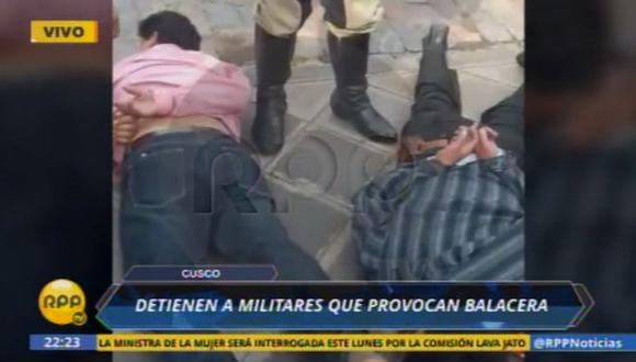 Cusco: Detienen a dos militares tras destar balacera cerca a la Plaza de Armas. (Captura)