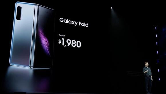 Galaxy Fold, el celular plegable de Samsung. (Foto: AP)