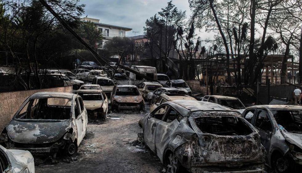La devastación que dejó los feroces incendios de Grecia. (Fuente: AFP)