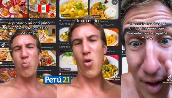 En el video, que publicó en su cuenta en la popular red social, el ‘gringo Marcos’ narra que ha probado distintos platos típicos peruanos, pero se enamoró de uno en especial. (Captura/@gringo.marcos)
