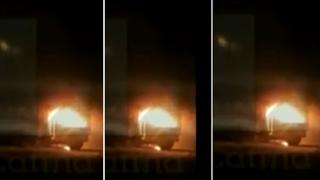 Desconocidos incendian camión cisterna durante protestas en Huarmey [VIDEO]