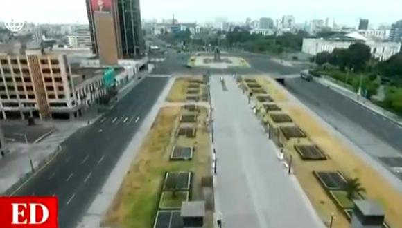 Calles de Lima lucieron vacías debido a restricción de tránsito. (Captura)
