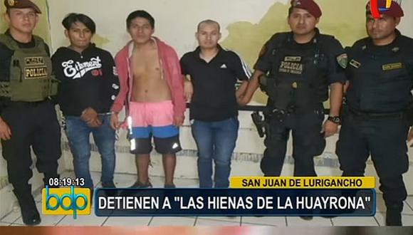 San Juan de Lurigancho: Policía capturó a integrantes de la banda delincuencial ‘Las hienas de la Huayrona’.(Captura)