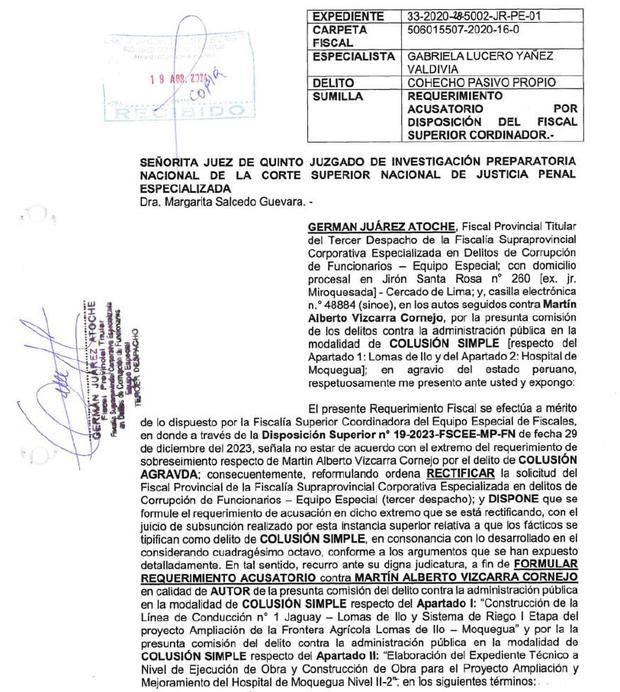 Acusación ampliatoria presentada por el fiscal Germán Juárez.