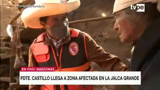 Presidente Castillo recorre localidad de Jalca Grande tras terremoto en Amazonas [VIDEO]