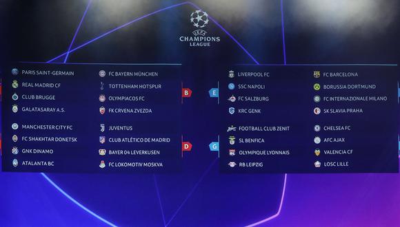 Así quedaron conformados los grupos de la Champions League. (Foto: AFP)