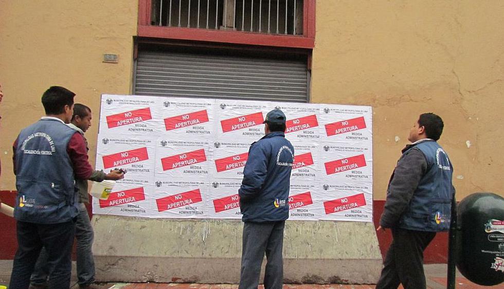 Con un bloque de concreto, la Municipalidad de Lima clausuró una imprenta clandestina en el Centro Histórico. (Difusión)