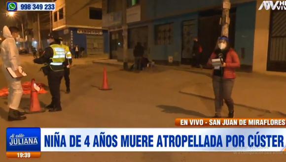 El atropello a una niña de 4 años ocurrió en la avenida César Canevaro, en San Juan de Miraflores. (ATV)