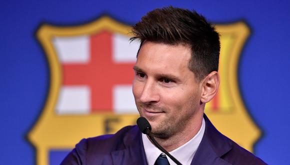 Lionel Messi le dijo adiós a Barcelona en emotiva conferencia en el Camp Nou. (Foto: AFP)