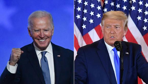 Joe Biden y su rival republicano Donald Trump.  (ANGELA  WEISS y MANDEL NGAN / AFP).