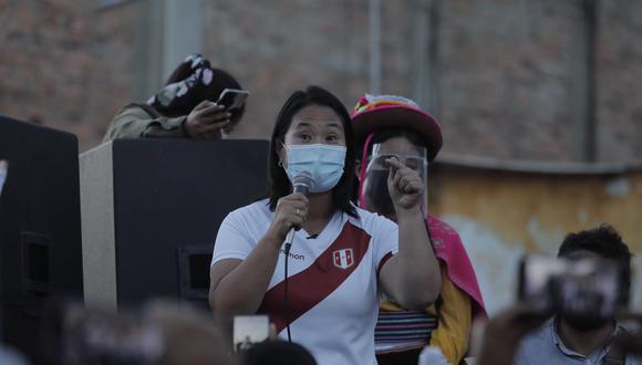 Keiko Fujimori estuvo ayer en Huaraz continuando con su campaña política. (Leandro Britto / @photo.gec)
