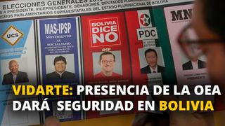 Óscar Vidarte: Presencia de la OEA dará cierta seguridad en Bolivia
