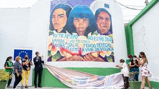 Unión Europea en Perú devela mural diseñado por Estefanía Cox en el Día Internacional de la Mujer