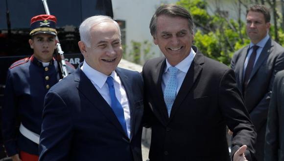 El primer ministro de Israel,&nbsp;Benjamin Netanyahu, junto al mandatario electo de Brasil, Jair Bolsonaro.&nbsp;(Foto: EFE)